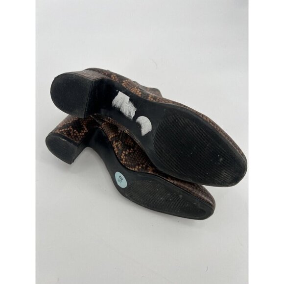 AK Anne Klein  Get it Women's Snake Skin Ankle Boots Brown Size 8.5 - Picture 5 of 10